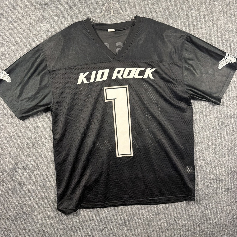 Mens XL Football Jersey, Kid Rock, Black, American Badass Mesh Concert Shirt